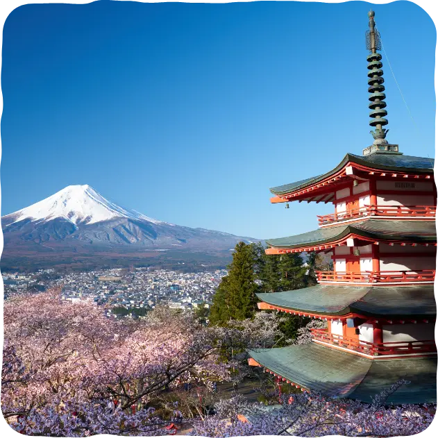 画像:富士山の見えるお寺